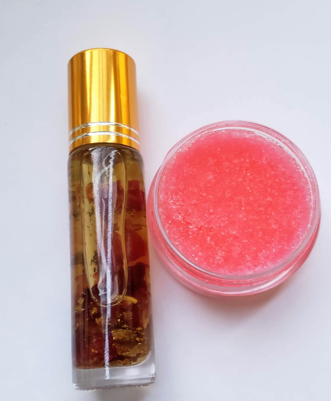Lip Care Candy Set-  Sugar Lip Scrub & Rose Gold Lip Oil
